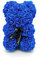 Amtang Rose Flower Bear Artificial Flower Hand Made Bear For Valentine's Day Birthdays Romantic Weddings Christmas Rose Gifts (25cm Royal Blue)