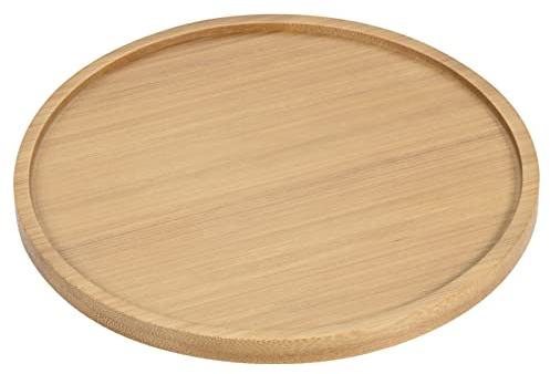 M METERXITY 4 Pack Pflanzgefäße Untertassen - Bambus Rund Blumentopf Auffangwannen Anwendung Draußen/Garten (15.5cm AD)