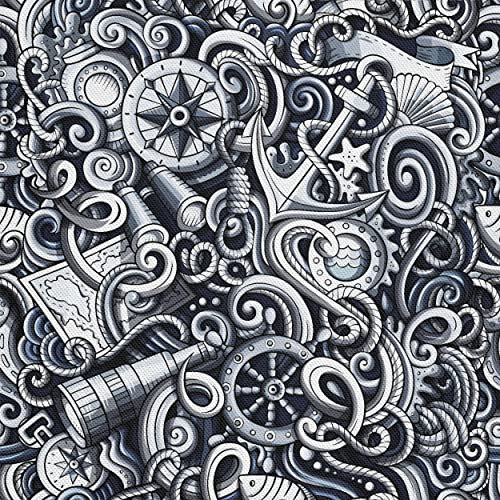 HEKO PANELS Oxford Stoff Wasserdichte Meterware Canvas-Stoff Polyester Stoff Zum Nähen Nähstoffe Möbelstoffe Dekostoffe Handwerken Wasserabweisend Blickdicht See Meer 1 Meter 155 x 100 cm, DX222
