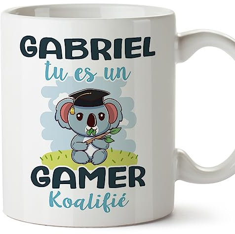Mugffins Tasses Personnalisables pour GAMER homme - En Français - Cadeau Personalisé- Koalifies Personalisés - 11 oz / 330 ml