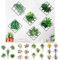 behound 3D Green Plant Wall Sticker - Grid Wall Decal Green Leaves Wall Sticker Home Decoration for Bathroom Bedroom Office (E)