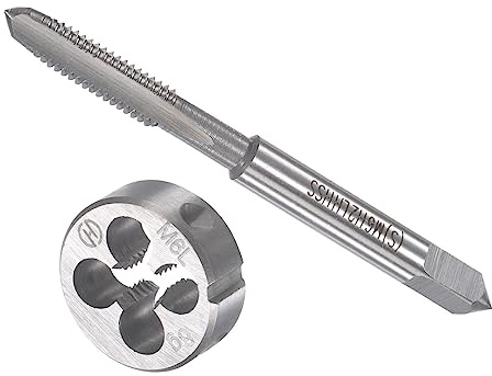 CoCud Gewindebohrer und Schneideisen Set M6 x 1 Schnellarbeitsstahl | 1Set, Maschinenschraube Gewindebohrer und Rund Matrize, Gewinde Links Hand, Metrisch, Für Gewindeschneiden Reparieren
