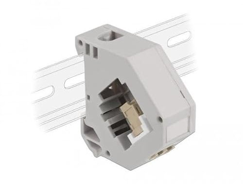 87193 - Hutschienenadapter mit Keystone LC Duplex Buchse zu LC Duplex Buchse beige