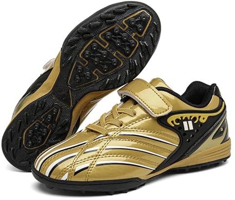 Hixingo Zapatillas de Fútbol Niño, Cuero PU Calzado de Fútbol Adolescentes Atletismo Training Botas de Fútbol, FG/AG Unisex Aire Libre Zapatos de Deporte