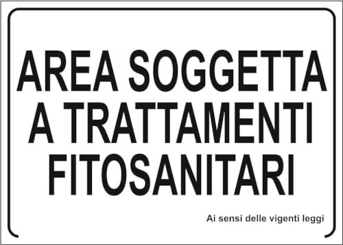 M-ITALY CARTELLO SEGNALETICO - area soggetta a trattamenti fitosanitari - Adesivo Extra Resistente, Pannello in Forex, Pannello In Alluminio (20x31, Adesivo)