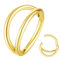 Popuhoops 18G 6mm Doppel Hoop Nasenring Gold 316L Chirurgenstahl Knorpel Ohrring Septum Schmuck Nahtlose Scharnierende Clicker Segment 18 Gauge Conch Daith Tragus Helix Rook Piercing Lippenring
