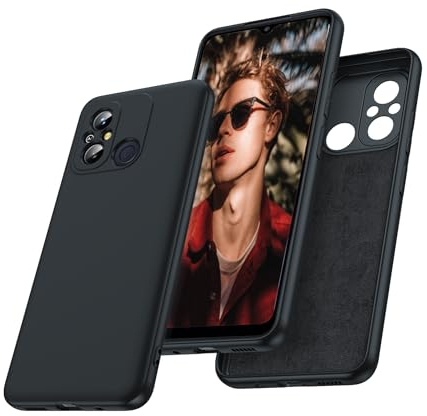 LeYi für Xiaomi Redmi 12 C Hülle, Handyhülle Redmi 12C Ultra Dünn Slim Weiches Silikon TPU Stoßfest Schutzhülle Kratzfest Mikrofaserfutter Case Cover für Redmi 12C Schwarz