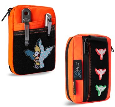 VIPERADE VE26 X-Pac EDC Pouch Klein EDC Werkzeugtasche mit 8 Taschen und 3 elastischen Fächern Klein EDC Organizer Tasche für Multitool EDC Tasche Tools Organizer mit Klettfläche(X-Pac Orange)