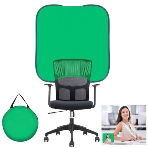Green Screen Background,Portable Green Screen Chair 40 IN,Collapsible Small Greenscreen Backdrop with Stand,Chroma Key,Background Screen for Photography Streaming Gaming Photo Zoom Video Chats Meeting