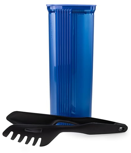 Tupperware Junge Welle Pasta-Center 1,6 L dunkelblau + Pastazange schwarz Spaghetti Dose Nudeln Behälter