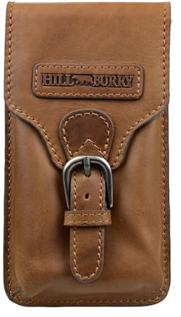 ZAKATTE • HILL BURRY • Gürteltasche aus Leder Bauchtasche Handytasche Mlitärtasche Hüfttasche HBBP06 (Cognac XL (19 x 10cm))