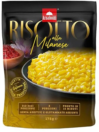 Arnaboldi - Risotto alla Milanese - Piatto Tipico della Cucina Italiana [1 Pack x 2 Porzioni]