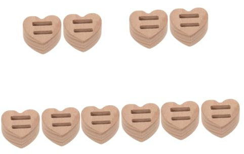 PACKOVE 10 Pièces présentoir à bagues anneaux présentoirs porte-bagues pour couple support de bague pour bijoux double porte-anneau panneau perforé base les amoureux anneau en bois