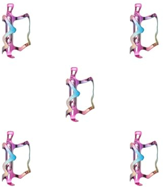 Lot de 5 porte-bidons en alliage d'aluminium pour vélo de VTT - Support de fixation décoratif - Rose et bleu