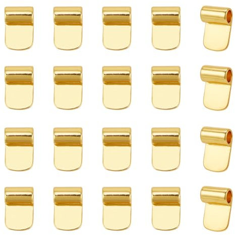 arricraft 20 fianzas de pegamento para pegar, doradas, planas, con bucle, almohadilla ancha, latón, cuchara, colgantes, colgantes, colgantes para bricolaje, collares, joyería, 11 x 16,5 mm