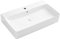 Eridanus Lavabo rectangular para baño, montado en la pared, lavabo de cerámica blanca brillante con desbordamiento, 710X