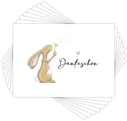 Karte DANKESCHÖN Hase Hamlet - Postkarte/Dankeskarte DIN A6, einfach mal Danke sagen (8 Karten)