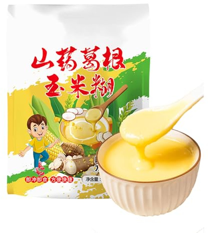 Mkostlich Yamswurzel- und Maispulver, 400g/14.10oz Yamswurzel-Maissuppenpulver, Chinese Instant-Maispaste, Instant-Frühstücksbrei, inklusive 10 Beutel*40 g in der Packung
