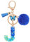 MWOOT Name Buchstabe J Schlüsselanhänger, Blau Schlüsselband für Damen, Harz Schlüsselringe für Tür Auto Schlüssel Handtaschen Deko