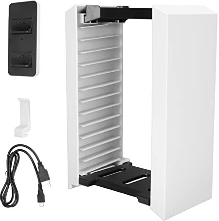 Beufee Videospiel-Aufbewahrungsregal, Videospiel-Festplattenspeicher Und Controller-Headset-Halter-Set Mit Ladestation Für P S5