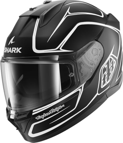 SHARK, Integraler Motorradhelm D-SKWAL 3 DRONE x TROY LEE DESIGN Mat Black White Black, L
