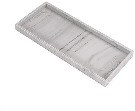 Litinliv Vassoio Portaoggetti da Bagno, Vassoio Decorativo in Silicone con Motivo Marmo, Vassoio Profumi Organizer Rettangolare per Cosmetici, Vassoio da Bagno Multifunzionale per Chiavi, Gioielli