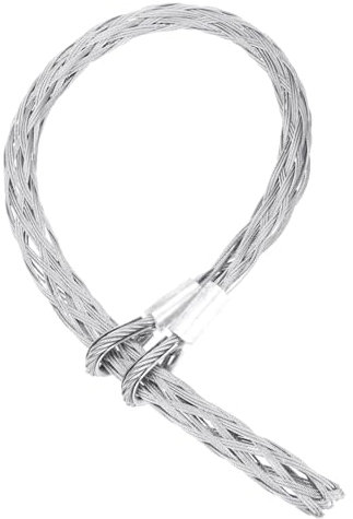 sourcing map 63-75mm OD Cable Pulling Socks Grip 1.21m Double Head Side Pull Wire Mesh Puller Socks Grip Galvanized Steel Wire Pulling Tools