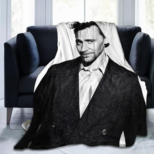 zekiooofkwo To-m Hiddleston Decke, Bettwäsche, Fleecedecke, weiche Überwurfdecken, leicht, antistatisch, 3 Größen
