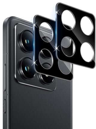 Datree 2 Pezzi per Xiaomi Mi 14T Pro Pellicola Fotocamera, Durezza 9H Vetro Temperato Camera Protezione Lente, HD Anti Graffio Schermo Fotocamera Pellicola, Nero