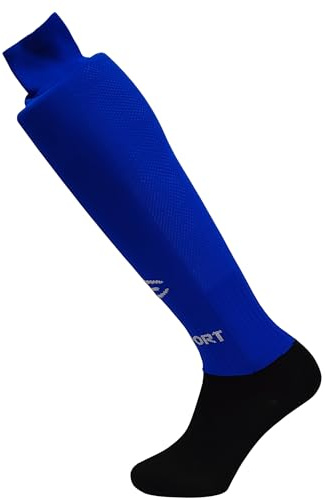 ETISPORT Lange, elastische Hockeysocken. Technische Hochleistungsstoffe, die die Atmung fördern und die Knie bedecken (DE/NL/SE/PL, Alphanumerisch, L, Regular, Tall, Blau-Schwarz)