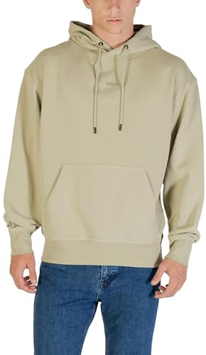 BOSS Herren WeSmallhood Fleece-Hoodie aus Baumwoll-Terry mit kontrastfarbenem Logo