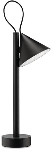 Alessi Tsumiki ME01 B – Magnetische Tragbare Lampe, Wiederaufladbarer Akku mit USB-C-Kabel, aus Metall und Thermoplastischem Harz, LED-Licht 3,5 W 5 V, Schwarz