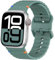 ALFARAY Deportivo Correa Compatible con Apple Watch Ultra 1 2 49mm 46mm 45mm 44mm para Mujeres Hombres, Correa Silicona Océano para iWatch Series 10 9 8 7 SE 6 5 4 3 2 1 Ultra 2 1, Verde Pino