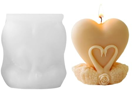 Liebesherz Silikonform - 3D-Herz-Seifenform, Stumpenkerzenform | Kerzenherstellung, Epoxidharz-Gussform, Schmuck, Harzgussformen für Geburtstag, Hochzeit, Valentinstag, Dekoration, Neujahr