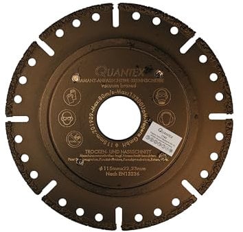 QUANTEX Diamant-Trennscheibe 115mm Anfasscheibe Tube Cutter für HT KG PP Skolan Rohre