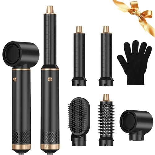 Airbrush 5 in 1, Hair Wrap Curler Magic Styler 5 in 1 Hair Styler, Magic Air Styler with Curl Straighten, Volumise, Smooth and Hairdryer Brushes for Styling, Hot Air Styler for All Hair Type/Length