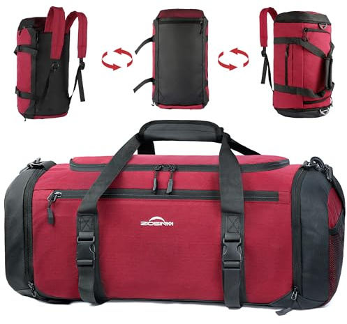 ZIOSINM Sporttasche Herren + Rucksack-Funktion, Reisetasche Damen | Sporttasche Damen mit Schuhfach, Nassfach und Wärmedämmungsfach, Gym Bag für Fitness, Reisen, Schwimmen und Sport