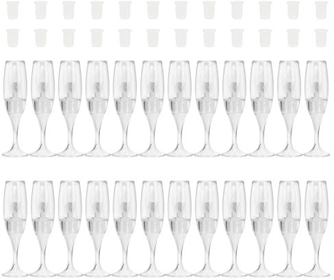 Lot de 24 tubes de gloss à lèvres rechargeables - 8 tubes vides - En forme de verre à vin - Bouteilles de baume à lèvres