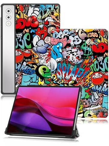 Funda para tablet Lenovo Yoga Tab Plus de 12,7 pulgadas, toergy de soporte fino, funda de protección dura triple, impermeable, resistente a los golpes y al polvo, estilo graffiti