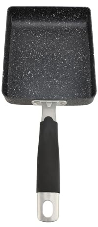 Miskall Japanese Omelette Pan, Rectangle Egg Frying Pan Nonstick Stainless Steel Bottom Fast Heating for Home Kitchen Cooking Tamagoyaki Omelettes Pancakes 15x18cm