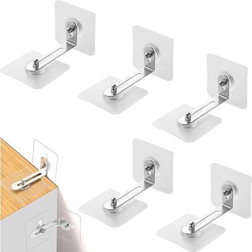 HAOWYYUU Kippsicherung Möbel, Wandbefestigung Schrank, Kippschutz L Förmig Selbstklebend, Ohne Bohren, 5 Stück