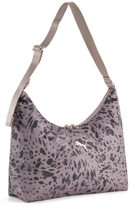 PUMA Schultertasche Pop Slouchy Hobo Bag Sandstone - Animal AOP beige