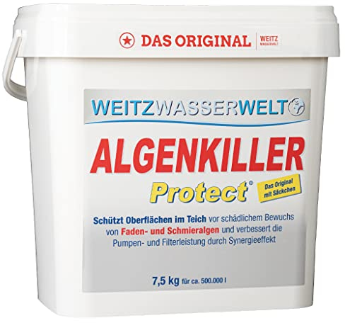 ALGENKILLER Protect® - Wasserpflege für Garten- und Schwimmteiche (7,5 kg - für max. 500.000 Liter)