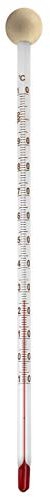 Lantelme Babyflaschenthermometer 24cm aus Glas mit Holzkugel | Analog Thermometer für Babynahrung Fläschchen Teller | Präzise Temperaturmessung für Babyflaschen Flaschennahrung und Kindergerichte