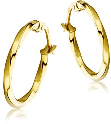 MIORE Schmuck –Gelbgold 750 18K-Ohrringe Damen, Creolen Gold gedreht, Ohrringe Gold, Damenohrringe in hochwertiger Schmuckschachtel, Goldschmuck Damen, Ohrschmuck allergenfrei & handgemacht in Italien