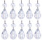 H&D HYALINE & DORA Hanging Glass Prism Parts with Silver Circle,Crystal Suncatcher for Christmas Tree Decoration, Chandelier, Art Projects, Pack of 10 (water drop shape)