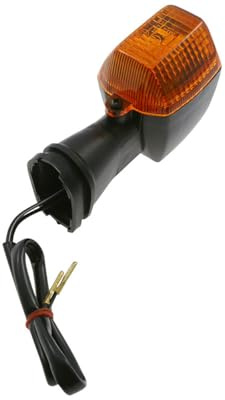 Blinker 12 V vorn kompatibel mit Kawasaki GPZ 500 S, KLE 500, ZX-9R, ZX-7RR | Modellcodes EX500D, LE500A, ZX900B; 12 V Halogenblinker vorn, schwarz, quadratisch, Kunststoff, orange Glasfarbe; 1x Blinker