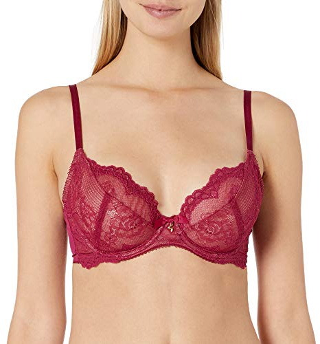 Gossard Women's Superboost Lace Non Padded Plunge Bra, Ruby, 36FF