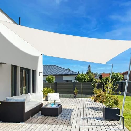 LOVE STORY Toldo Vela 2x4m Rectangular Impermeable Toldo Crema Toldo Vela de Sombra,PES Poliestere Protección UV al 95% para Actividades al Aire Libre, Jardín, Patio