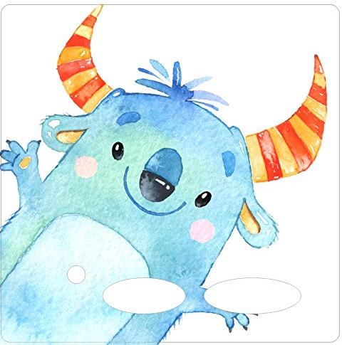 Farbklecks-Collection - Folie für Musikbox – Monster blau mit Hörnern
